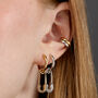 Safety Pin Charm Hoop Earrings, thumbnail 1 of 6