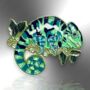 Chameleon Green Lizard Enamel Pin, thumbnail 3 of 8