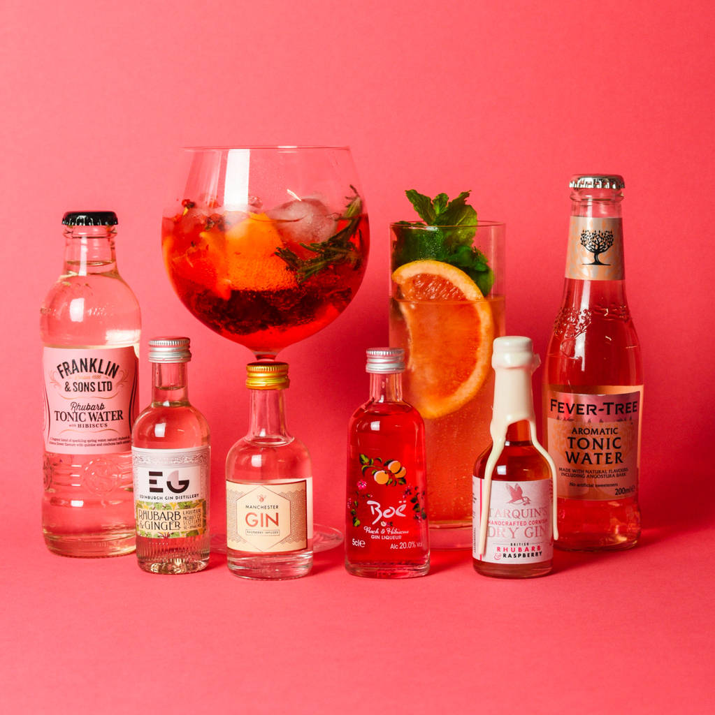 pink gin and tonic set by tipple box | notonthehighstreet.com