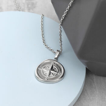 Personalised Men's Compass Amulet Necklace, 6 of 12