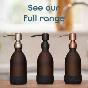 Matte Amber Glass Soap Dispensers Black Set Of Two, 5 of 5