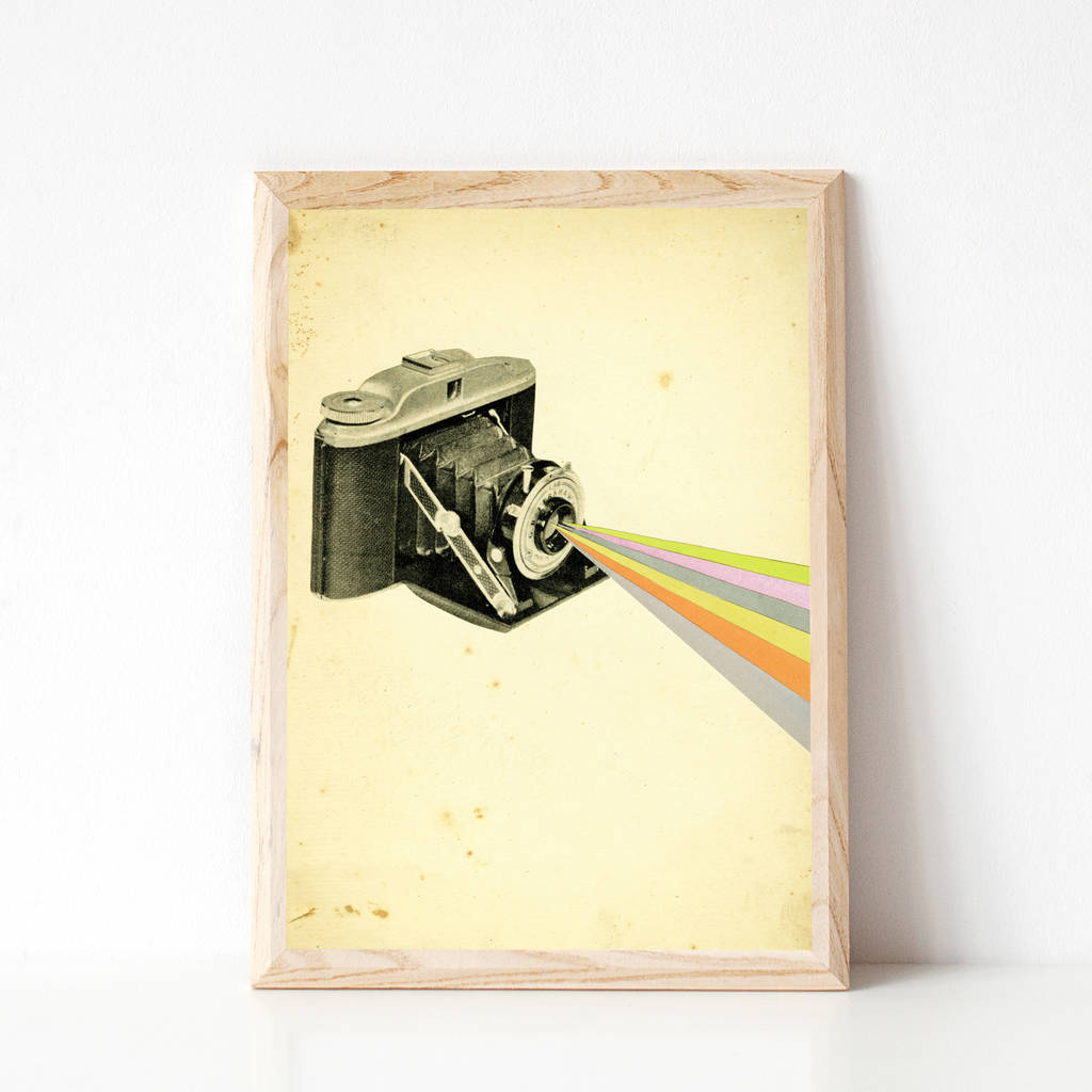 it's a colourful world retro camera print by cassia beck art and