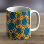 Blue And Yellow Ankara Print Fabric Mug 26, thumbnail 2 of 2