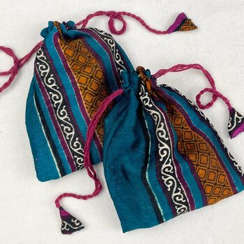 Fair Trade Recycled Sari Fabric Refillable Lavender Bag, 11 of 12