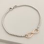 Infinity Ss Rg Clasp Bracelet Thank You Bridesmaid, thumbnail 2 of 4