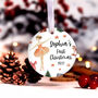 Personalised Baby Girl First Christmas Ceramic Bauble, thumbnail 5 of 9