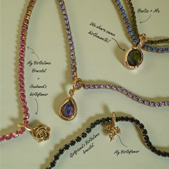 Personalised Birthstone Tennis Bracelet In 18 K Gold Plated Stainless Steel, 5 of 10