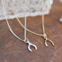 Madison Sterling Silver Wishbone Necklace, thumbnail 3 of 4