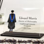 Personalised Ph D Graduation Gift For Him – Male Graduate Acrylic Plaque With Stand, thumbnail 1 of 5