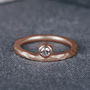 9ct Rose Gold Offset Engagement Ring With Diamond, thumbnail 1 of 3