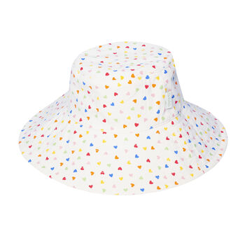 Rainbow Hearts Reversible Sun Hat, 2 of 3