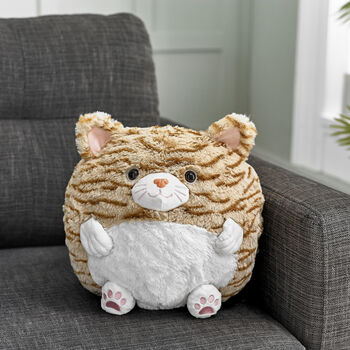 Soft Cuddly Giant Handwarmer Cozy Tabby Cat, 2 of 3