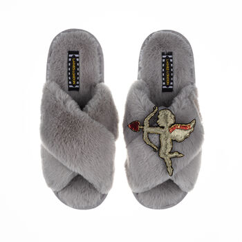 Classic Laines Slippers With Valentines Cupid Brooch, 3 of 7