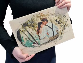 Custom Wooden Photo, Anniversary Gift, Whitewash Style, 2 of 7