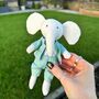 Little Personalised Elephant Toy In Jacket, thumbnail 1 of 4