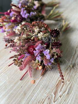 Plum And Lilac Dried Flower Bouquet, 6 of 6