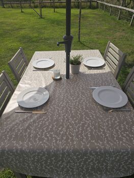 Hedgerow Haze Outdoor Tablecloth With Parasol Hole, 5 of 5