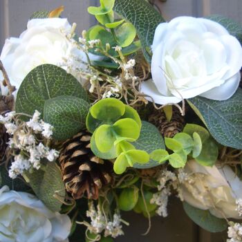 Green And White Rose Wreath, 3 of 4