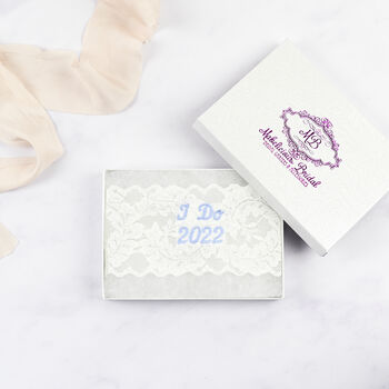 Simply Lace Personalised Bridal Garter, 3 of 7