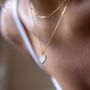 Yellow Gold Plated Mother Of Pearl Heart Necklace, thumbnail 3 of 10