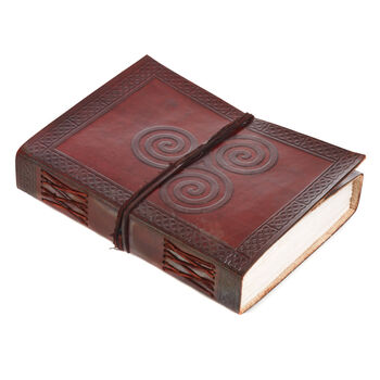 Indra Celtic Open Triskelion Leather Journal, 4 of 10