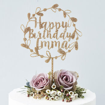 Personalised Floral Birthday Cake Topper, 9 of 11