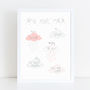 New Baby Girl And Baby Boy Cloud A4 Print, thumbnail 2 of 2