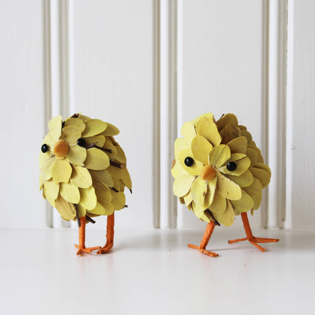Fun Wooden Easter Chick Ornament By Lime Tree London