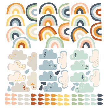 Mini Rainbows And Clouds Wall Stickers, 2 of 4