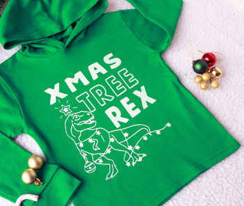 Tree Rex Dinosaur Kids Christmas T Shirt/ Hoodie, 3 of 5