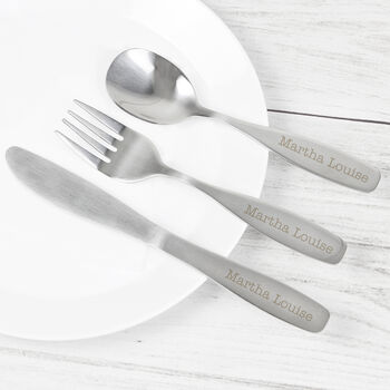 Personalised Three Piece Cutlery Set, 3 of 4