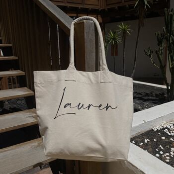 Personalised Large Canvas Tote Bag, 2 of 5