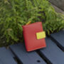 Personalised Small Mutlicolour Red Leather Purse Rfid Protected, thumbnail 2 of 9