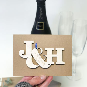 Personalised Entwined Letters Wedding/Engagement Card, 10 of 12