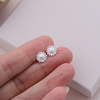 18th Birthday Sterling Silver Daisy Earrings, 2 of 8