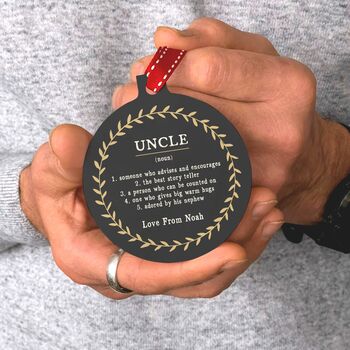 Personalised Definition Of Uncle Christmas Bauble, 2 of 2