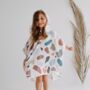 Baby Muslin Hooded Cape Poncho Terrazzo Boho Pattern, thumbnail 3 of 12