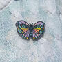 Pastel Rainbow Butterfly Enamel Pin Badge, thumbnail 2 of 10