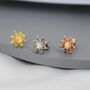 Starburst Opal Stud Earrings In Sterling Silver, thumbnail 4 of 11