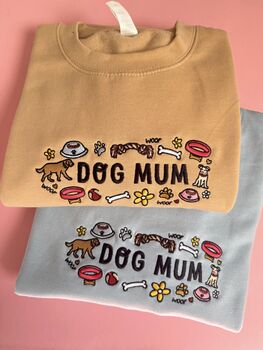 Dog Mum Embroidered Sweatshirt, 2 of 5