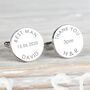 Personalised Any Message Silver Cufflinks, thumbnail 3 of 4