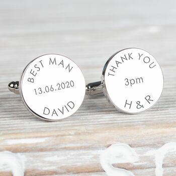 Personalised Any Message Silver Cufflinks, 3 of 4