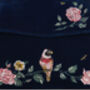 Rosy Posy Embroidered Blue Mini Top Handle Tote, thumbnail 3 of 8