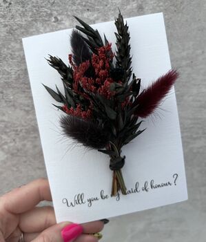“Will You Be My Bridesmaid/ Maid Of Honour? “ Proposal Dried Flower Card, 3 of 3