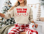 Tits The Season Christmas Jumper In Sand, thumbnail 1 of 12