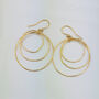 Large Statement Triple Hoop Dangle Earrings, thumbnail 3 of 5