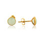 Round Aqua Chalcedony Studs Set In 22ct Gold Vermeil, thumbnail 2 of 3