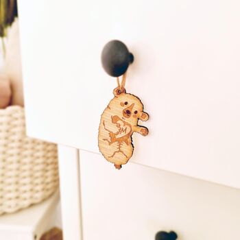 Personalised Wooden Otter/Bear Hanging Decoration, 5 of 6