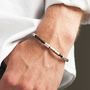 Personalised Men's Leather Morse Code Bracelet, thumbnail 4 of 11