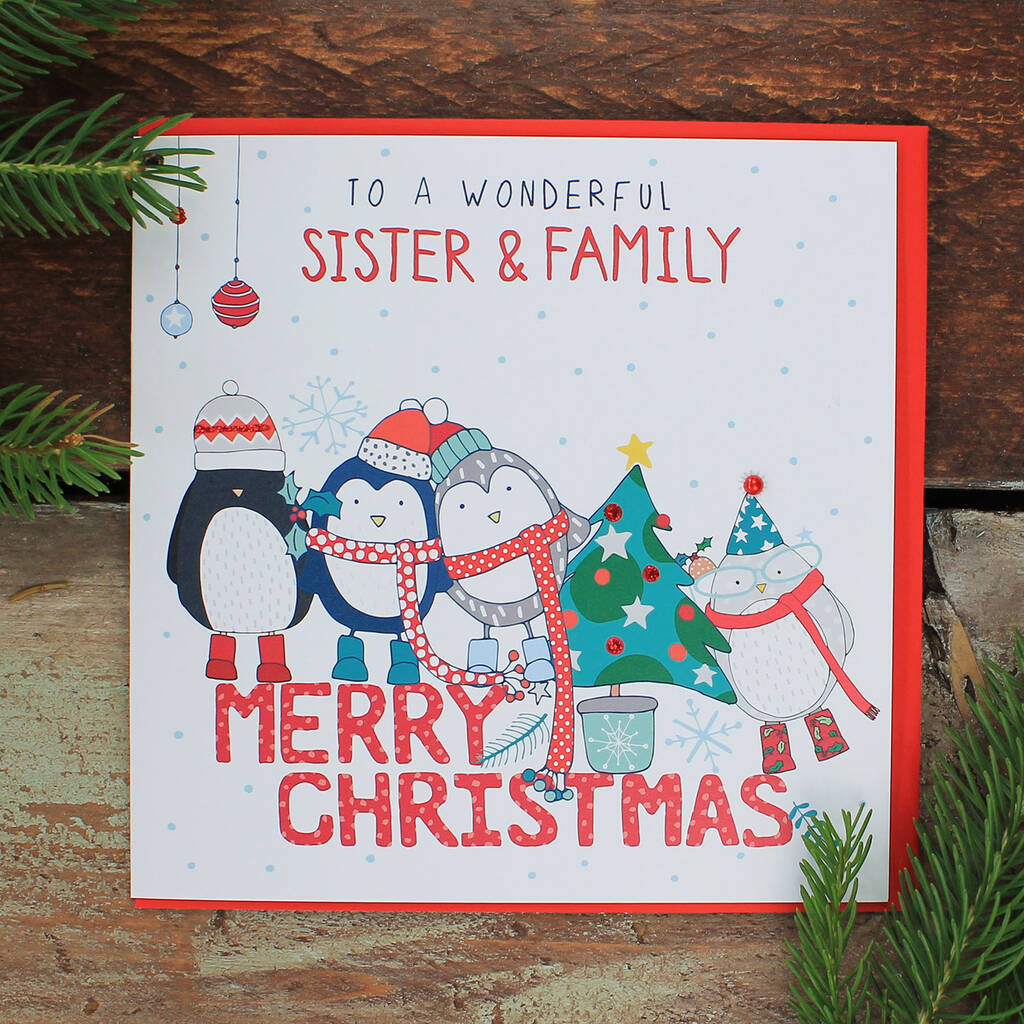 Sister And Family Christmas Card By Molly Mae | notonthehighstreet.com